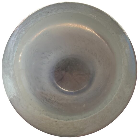 Art Glass Vase– Cobalt Blue Applied Swirl, White Textured Body, Flared Mouth - Picture 6 of 7